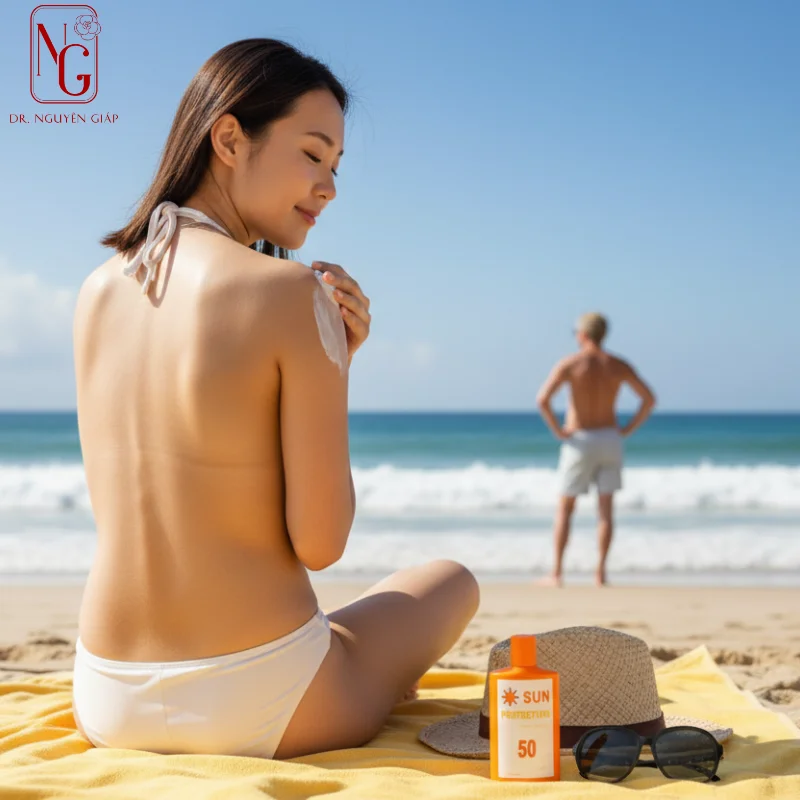 apply the cream chong nang bao ve da