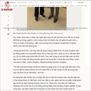 BS CKII Trần Nguyên Giáp tham gia chương trình đào tạo y khoa Surgical Leadership Program tại Harvard Medical School