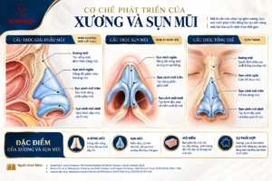 Sơ đồ cấu trúc y khoa mô phỏng co che phat trien cua xuong va sun mui thực hiện bởi Dr Nguyên Giáp